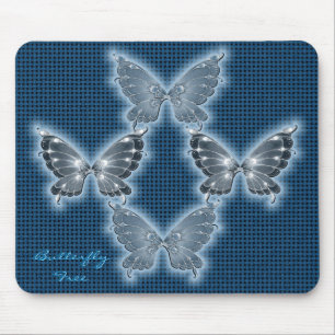 Ljus Teal Butterfly Mönster Mouse Pad Musmatta