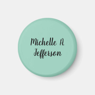 Ljus Teal Handskrift Kreativt Trendigt Namn Magnet