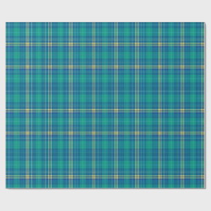 Ljus Teal och Mariner Rutig Presentpapper