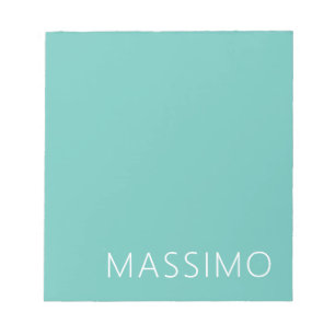 Ljus Teal Trendig Modern Minimalistisk Chic Namn Anteckningsblock