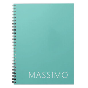 Ljus Teal Trendig Modern Minimalistisk Chic Namn Anteckningsbok