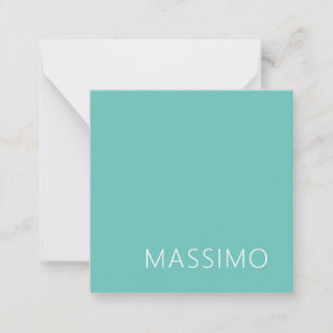 Ljus Teal Trendig Modern Minimalistisk Chic Namn Anteckningskort