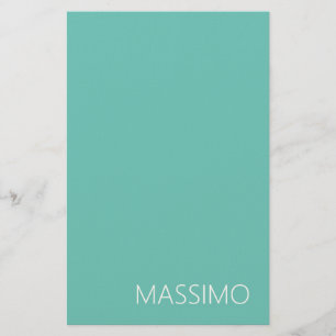 Ljus Teal Trendig Modern Minimalistisk Chic Namn Brevpapper