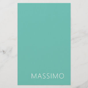Ljus Teal Trendig Modern Minimalistisk Chic Namn Brevpapper