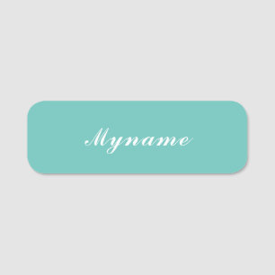 Ljus Teal Trendig Modern Minimalistisk Chic Namn Namnbricka