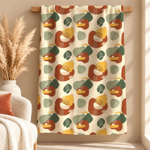 Ljus Terrakotta Koppar Boho Filttäcke Design Fleecefilt