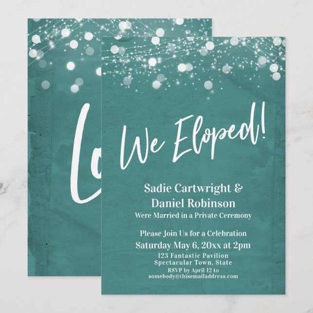 Ljus texturerade oss och utplånade receptionen inbjudningar (Fram/baksida)