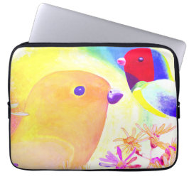 Ljus Tie-Dye Fåglar Laptop Fodral