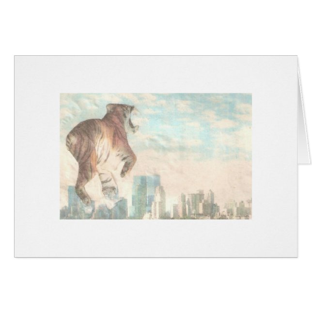 Ljus tigertigerbränning hälsningskort (Framsidan Horizontal)