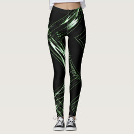 Ljus till mörkgröna abstraherade leggings