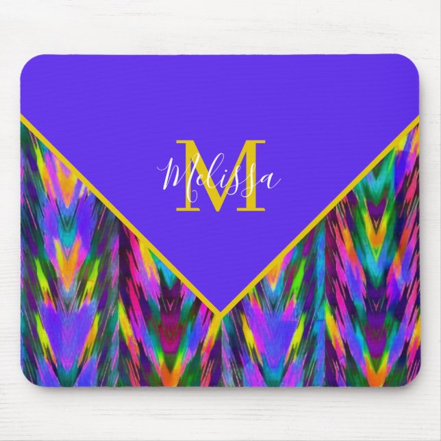 Ljus tribal chevron personlig   musmatta (Framsidan)