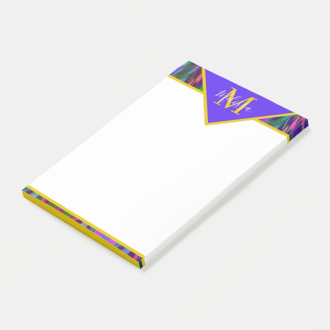 Ljus tribal chevron personlig   post-it block (Vinklad)