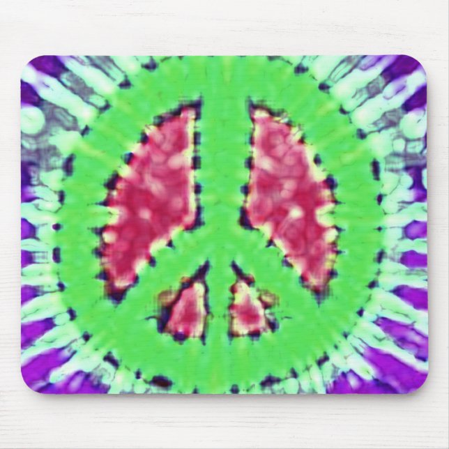 Ljus Trippy fredstecken för HippieTiefärg Musmatta (Framsidan)