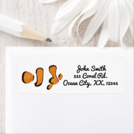 Ljus Tropical Clown Fish Returadress Etikett