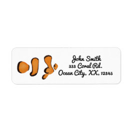 Ljus Tropical Clown Fish Returadress Etikett