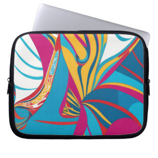 Ljus tropisk batikfusion Abstrakt löv Laptop Fodral