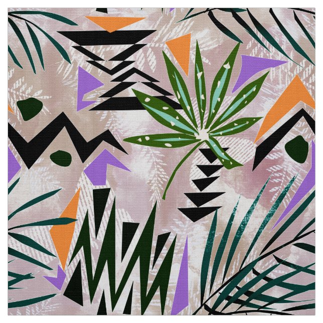 Ljus tropisk hawaiiansk illustration tyg (Provkarta)