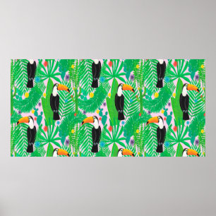 Ljus tropiska sömlös hand plockade mönster med t poster
