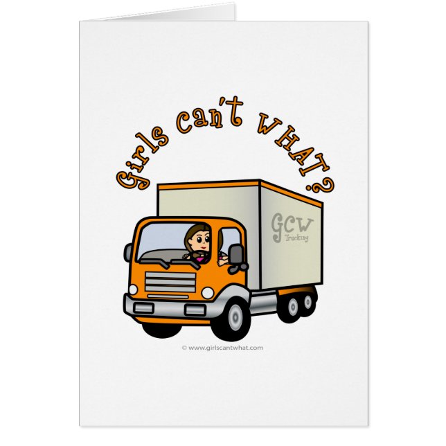 Ljus Trucker flicka Hälsningskort (Framsidan)