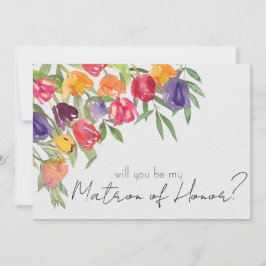 Ljus tulpan och grönska Matron of Honor Inbjudningar