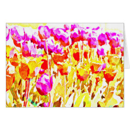 Ljus tulpankonst hälsningskort