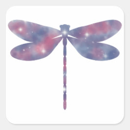 Ljus tunn Dragonfly Starscape Sticker Fyrkantigt Klistermärke