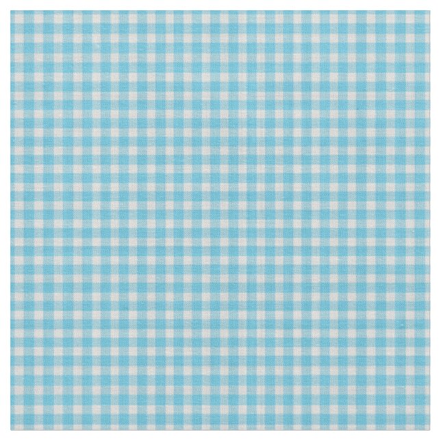 Ljus turkos blå gingham-rutigt mönster tyg (Närbild)