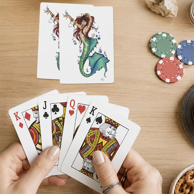 Ljus turkos fantasimermaidillustration  casinokort (Skapare uppladdad)