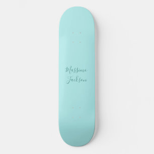 Ljus turkos minimalistisk anpassningsbar namn mini skateboard bräda 18,5 cm