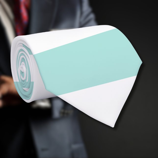 Ljus turkos och vit bred horisontell randig slips (Skapare uppladdad)