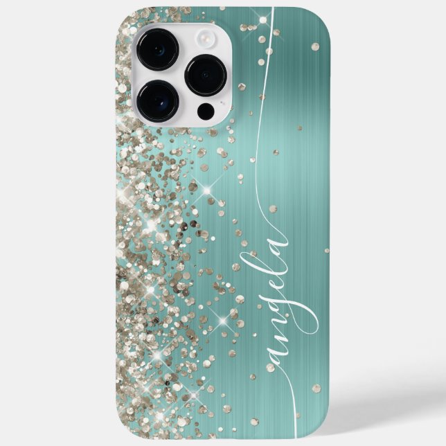 Ljus turkos platina glitter glam signatur (Baksida)