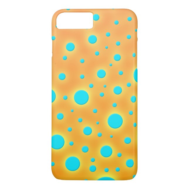Ljus turkos prickar över orange bakgrund Case-Mate iPhone skal (Baksida)