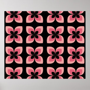 Ljus två tonade Rosa blommar Mönster Poster