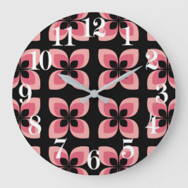 Ljus två tonade Rosa blommar Mönster Stor Klocka