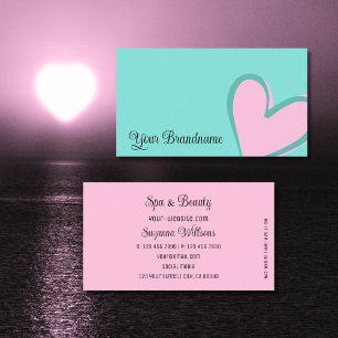 Ljus, underbar Rosa Heart Modern Cute Simple Visitkort