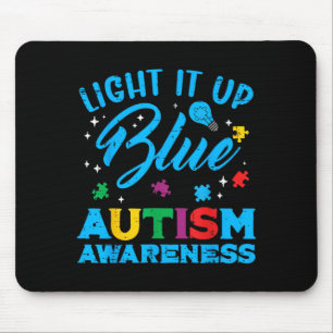 Ljus Up Blue Autism Medvetenhet ASD Stöd Män Musmatta