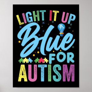 Ljus upp blå autism - medvetenhet 1 poster