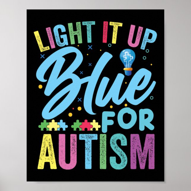 Ljus upp blå autism - medvetenhet 1 poster (Framsidan)