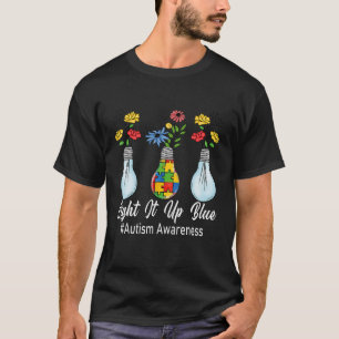Ljus upp blå ljuskänslighetslampa t shirt
