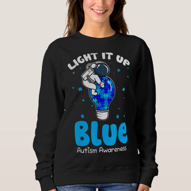 Ljus upp blå puzzle Biet Autism Awareness T Shirt (Framsida)