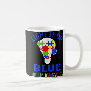 Ljus upp blått autismmedvetande Autistic Puzzle Kaffemugg