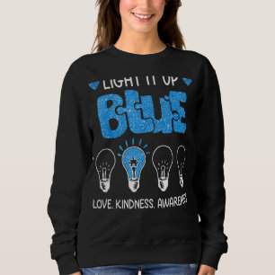 Ljus upp blått autismmedvetande Autistic Puzzle T Shirt
