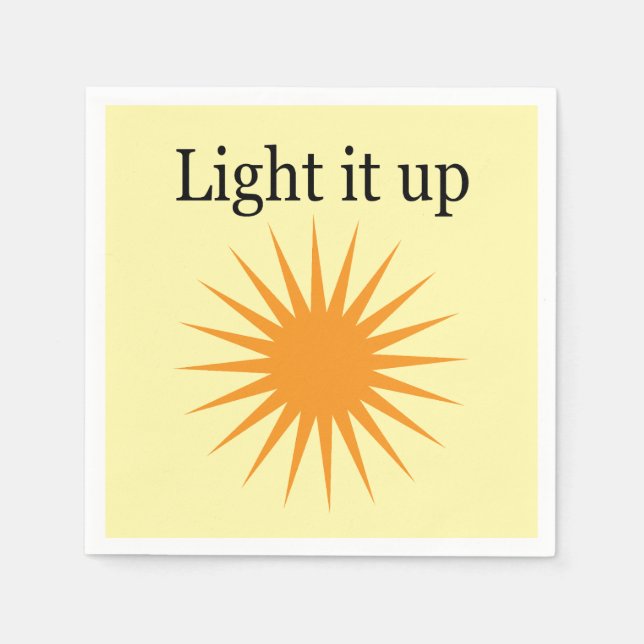 Ljus upp den, gult pappersservett (Framsidan)