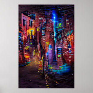 Ljus upp Natt 3 - Vivid Färg Poster