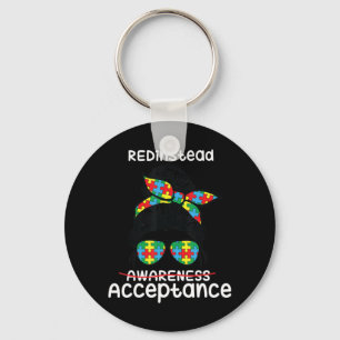 Ljus upp Red Shirt, rödröd i stället Shirt, Autism Nyckelring