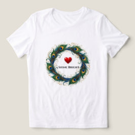 Ljus Uppe Påfågel Fjäder Cirkel Kvinnor T-Shirt