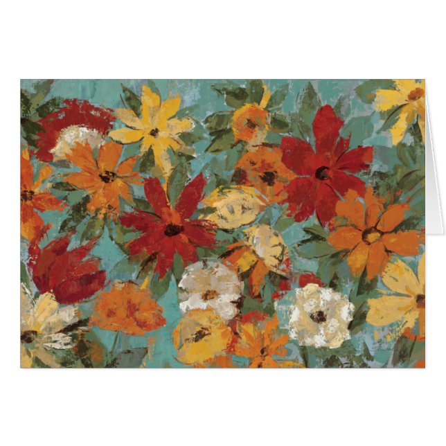 Ljus uttrycksfull trädgård hälsningskort (Framsidan Horizontal)