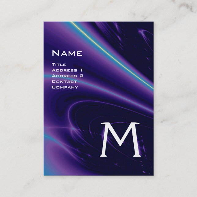 LJUS VÅGAR 2 MONOGRAM lila violett blått  Visitkort (Framsida)