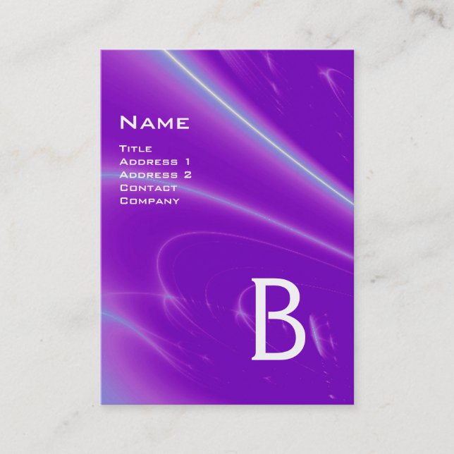 LJUS VÅGAR 2 MONOGRAM lila violett blått  Visitkort (Framsida)