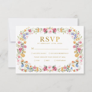 Ljus vår blomsterträdgård bröllop RSVP-kort Kort